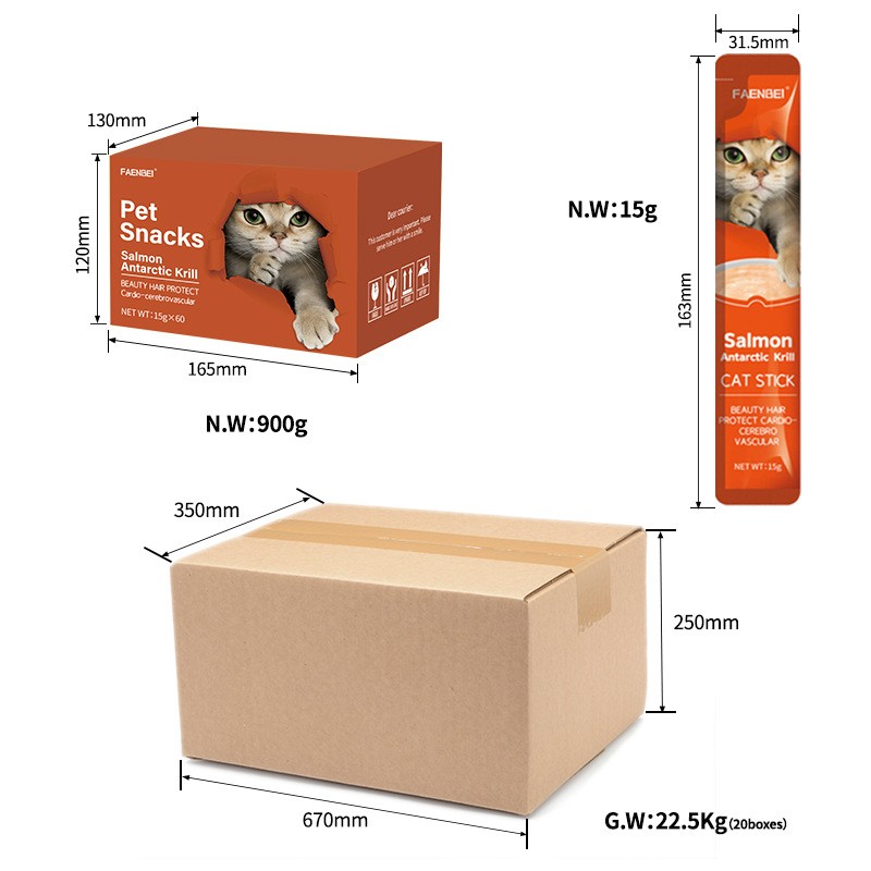 Factory Wholesale OEM Creamy Cat Snacks 15g Wet Pet Food Cat Strips High-quality Cat Treats