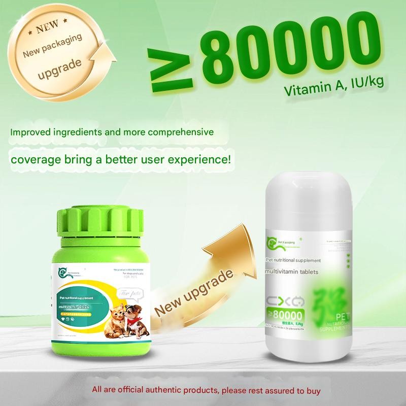 General Multivitamin Tablets for Dogs and Cats Improve Vitamin Deficiency Enhance Physical Constitution Naturally Easy to Absorb