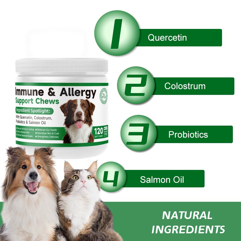 Custom Dog Immunization and Allergy Support Chewing Tablets Reduce Itching and Licking Balance Intestinal Health