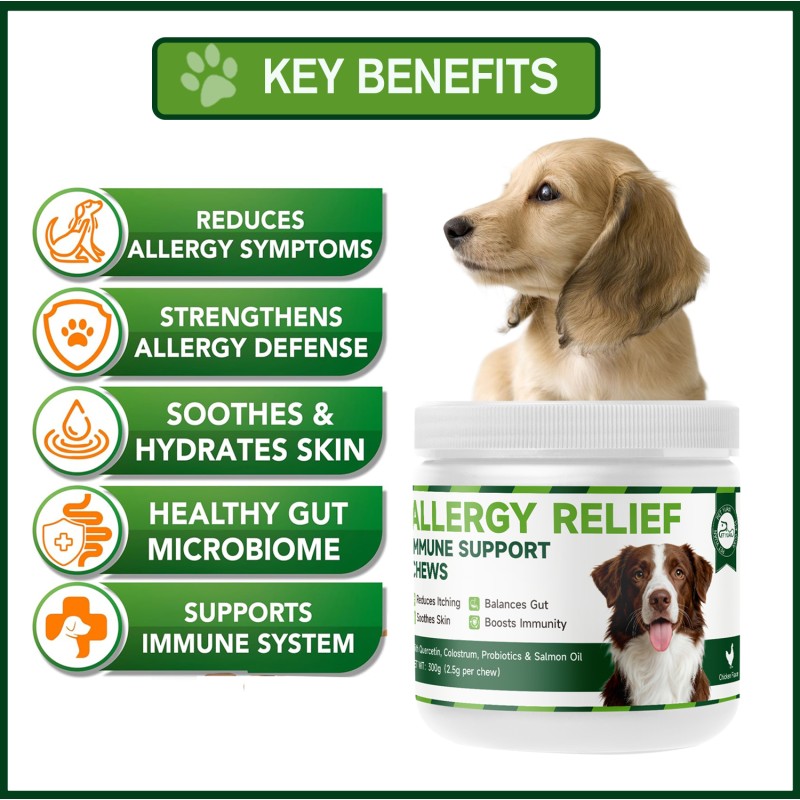 Accept Customization Effective Pet Anti-Allergy Itch Relief Chews Natural Ingredients Immune Support for Dogs