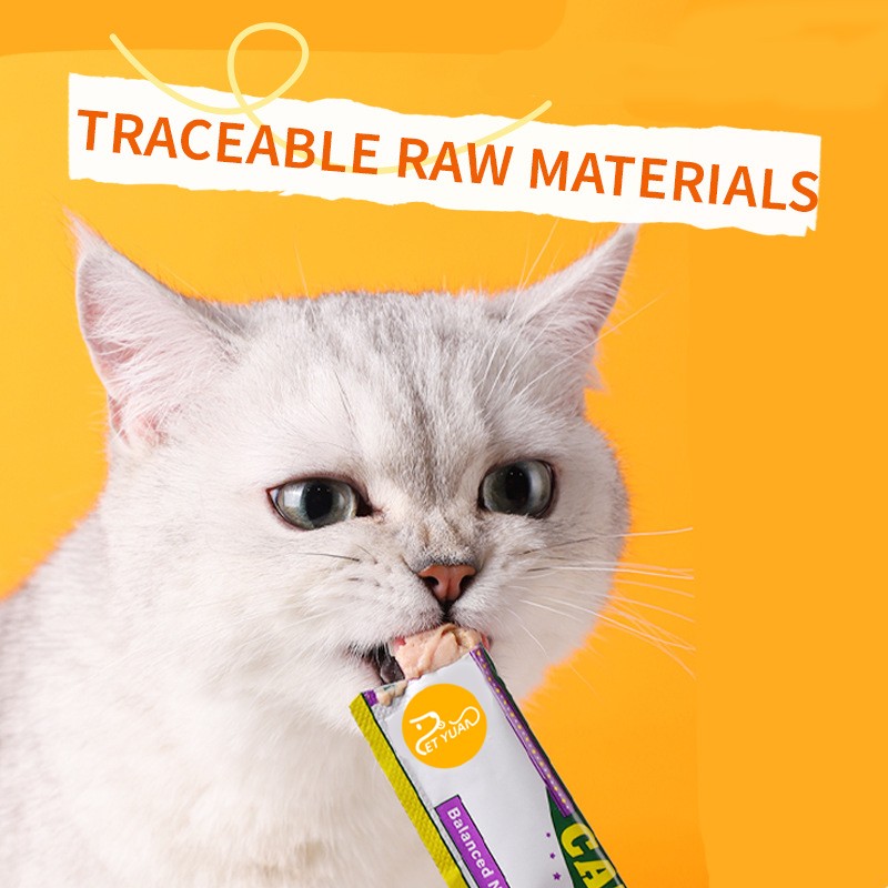 Pet Yuan 2025 Wholesale 15g Cat Snacks Nutrient Cat Strips Adult Fresh Fluid Wet Grain Calcium Supplement Tuna Chicken