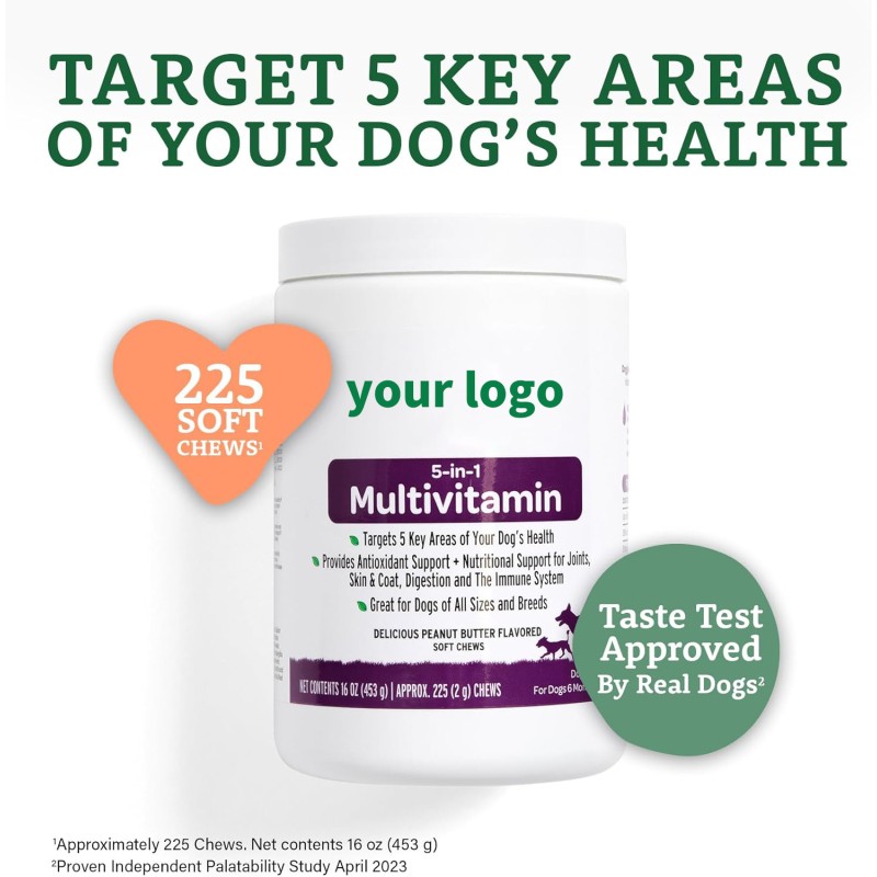 Pet Multivitamins Supplement Nutrition Freeze Dried Chews Supplement for Dog Support Overall Health With Minerals