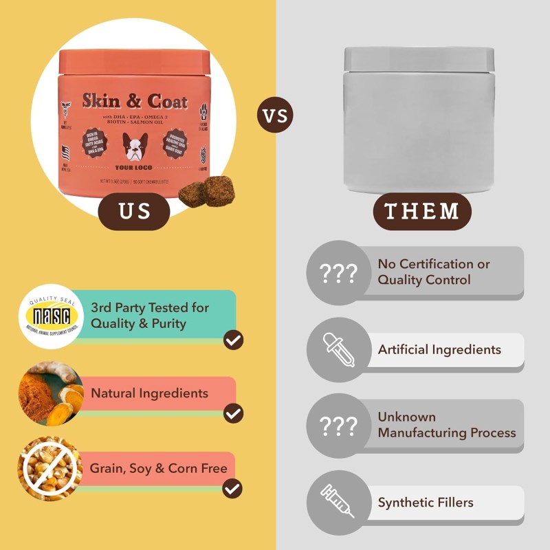 Rapid Healing Hair Regrowth Dog Skin Soother Multi Vitamin Nutritional Supplements