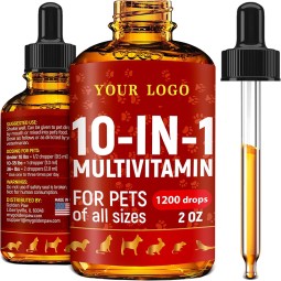 Natural Liquid Pet Multivitamin Supplement Private Brand 15 in 1 Multivitamin Drops Cat Vitamin Supplement