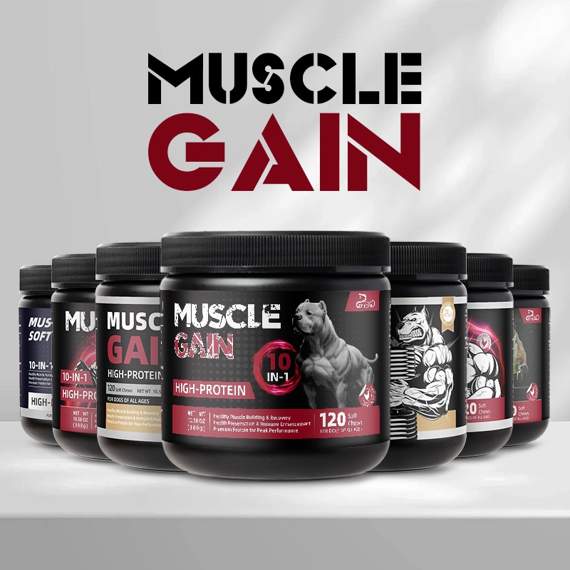 Pet Yuan Pet Health Dog Muscles Builder Supplement Dog Bully Max Muscle Building Chews Gain Weight