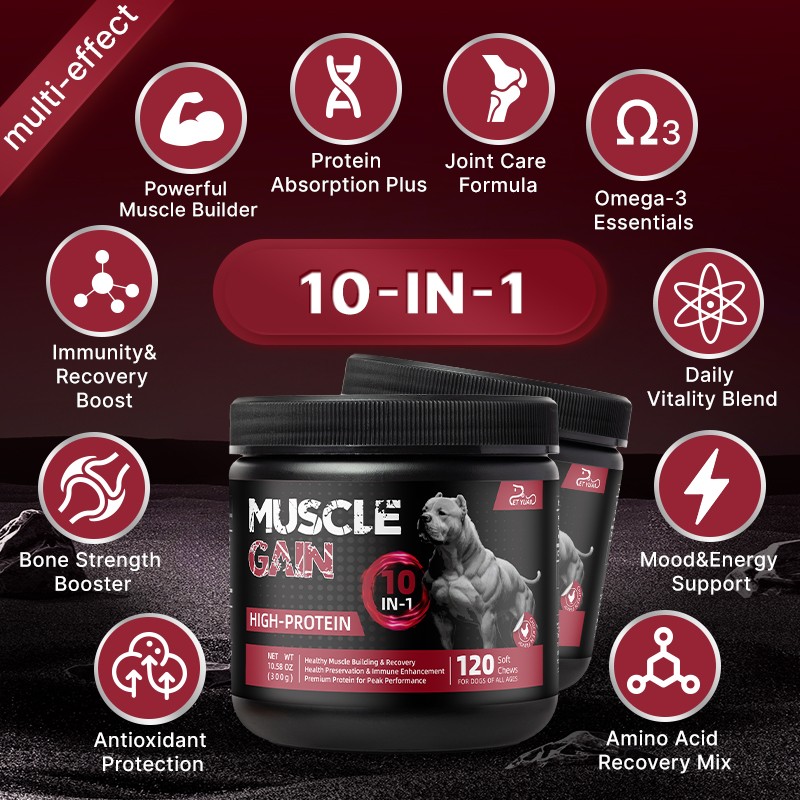 Pet Yuan OEM High Protein Dog Muscle Booster for Weight Gain High in Calories Pet Care Dog Muscle Builder Supplement