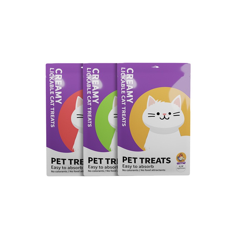 Pet Yuan Factory Supplier Cat Treats 15g Pet Snack Wet Food Package Cat Treats Snack Bag in Whole Pack for Cats