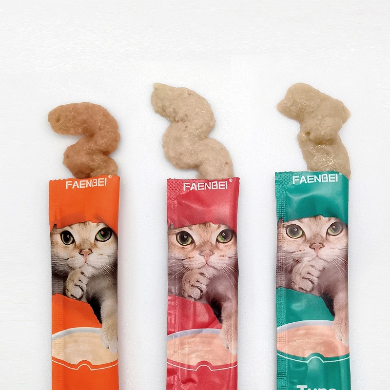 Factory Wholesale OEM Creamy Cat Snacks 15g Wet Pet Food Cat Strips High-quality Cat Treats