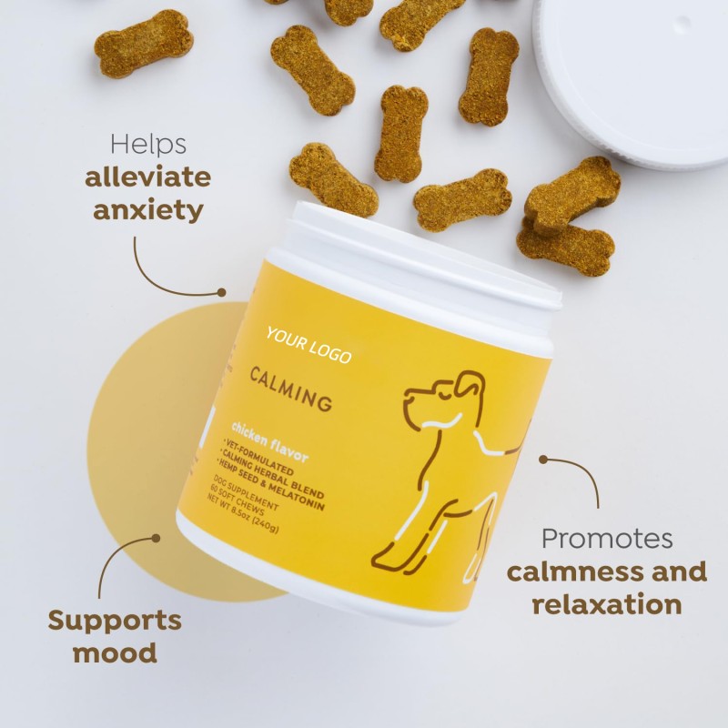 Calming Dog Chews Relief Stress Storms Barking Separation Pet Food Dog Calming Treats