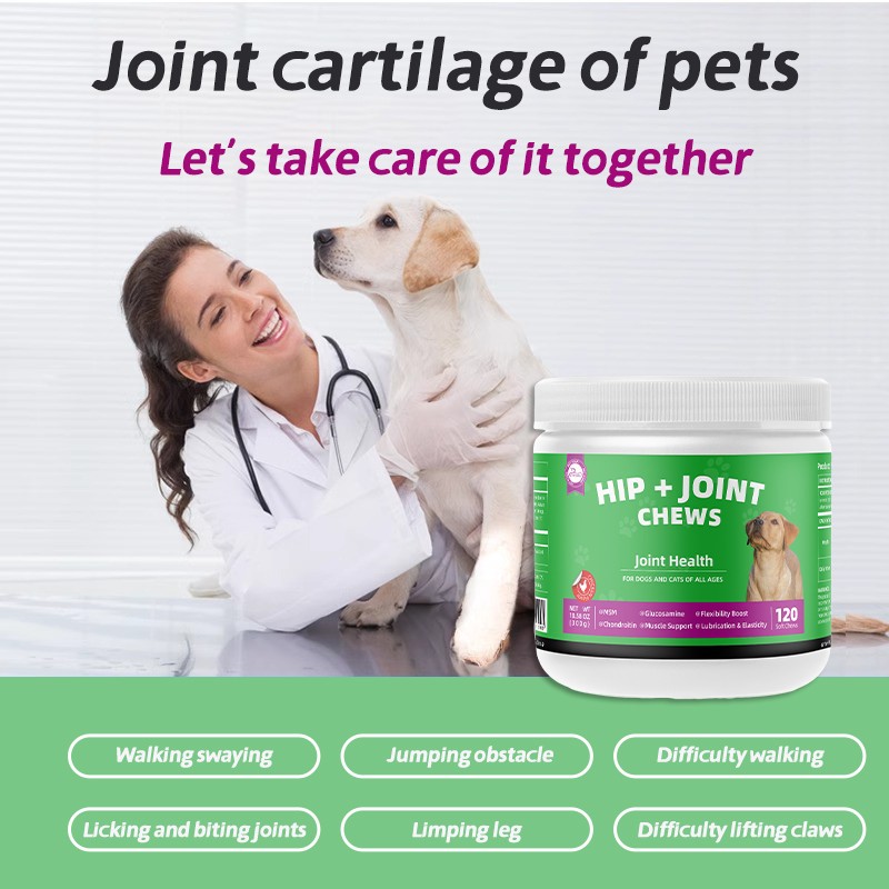 Pet Yuan OEM Hip and Joint Supplement Dog Multivitamin Chew Treats Hip and Joint Supplements Chewable Glucosamine for Dogs