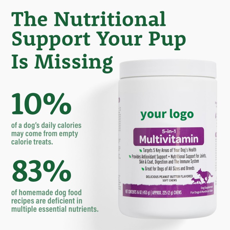 Pet Multivitamins Supplement Nutrition Freeze Dried Chews Supplement for Dog Support Overall Health With Minerals