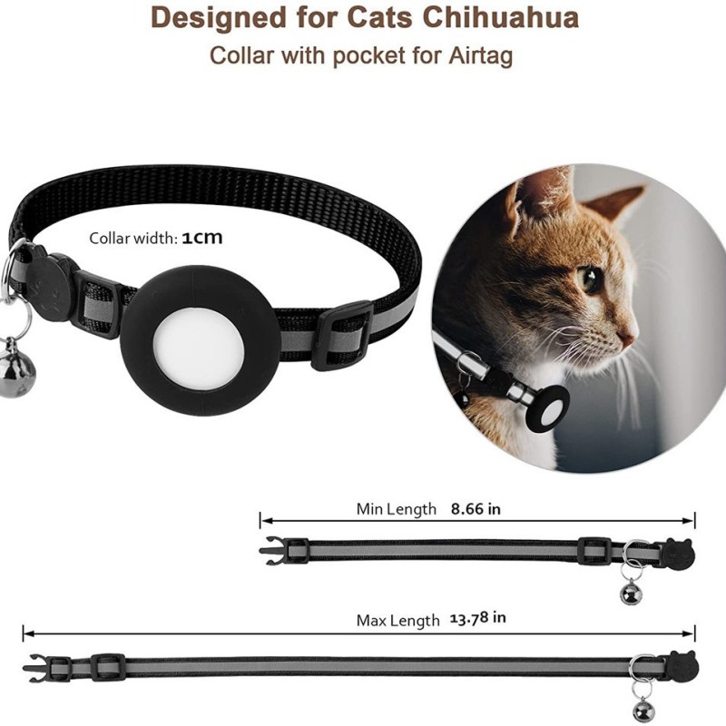 High Quality Protective Case for Airtag Tracker Anti-Loss Pet Collar Spot Adjustable Training Collar for Small Cats