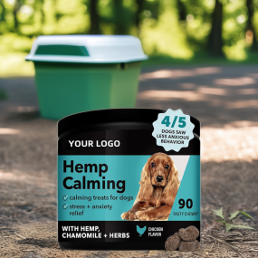 Factory Custom Private Label Hemp Chews for Dogs Calm Calming Treat Health Care Supplement Pet Hemp Calm Food