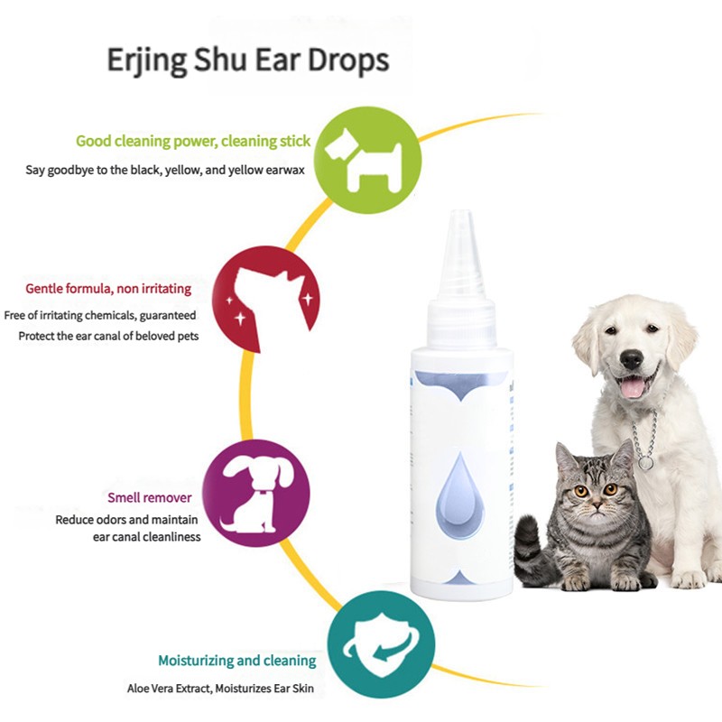 2025 New Pet Cleaning & Grooming Products Cat & Dog Ear Care Drops for Ear Infections Effective Ear Care Solution