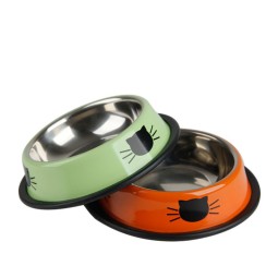 Factory Wholesale Stainless Steel Anti-slip Pet Water and Food Bowls Easy to Clean Thickened cat and Dog Food Bowls