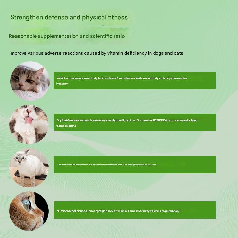 General Multivitamin Tablets for Dogs and Cats Improve Vitamin Deficiency Enhance Physical Constitution Naturally Easy to Absorb