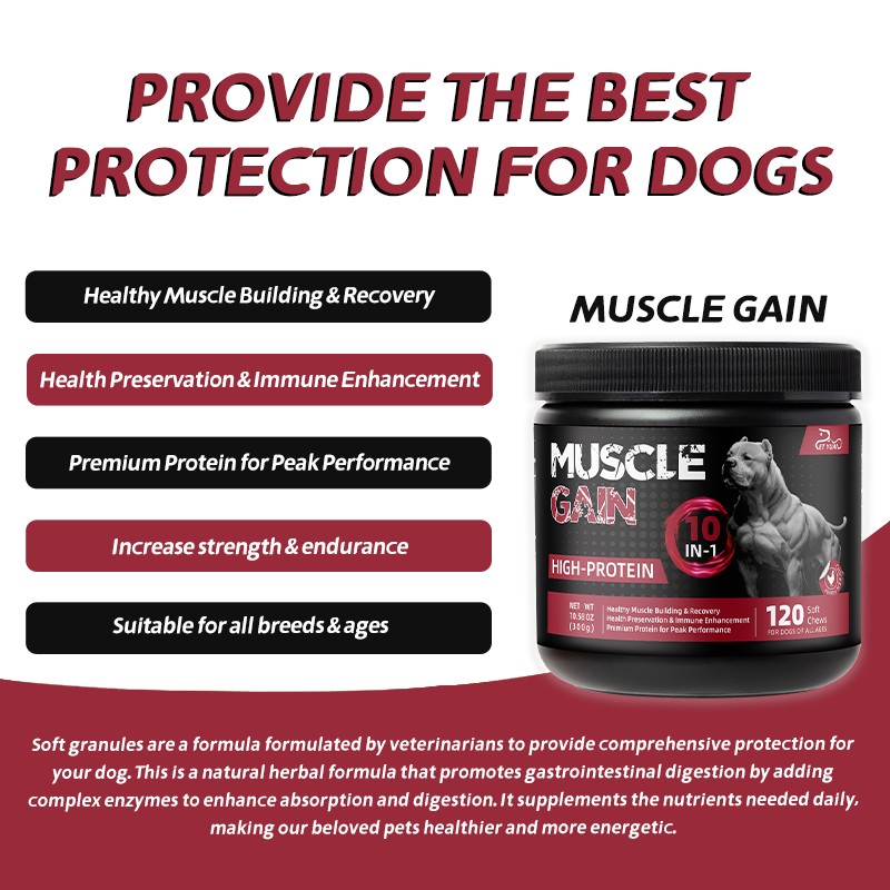 Pet Yuan Dog Muscle Gain Soft Chews Muscle Growth Max Muscle Builder Chew for Vitality restoration