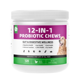 Pet Yuan OEM ODM Private Label Factory Supply Digestive Probiotic Soft Chews for Dogs Pet Multivitamin Nutritional Supplement