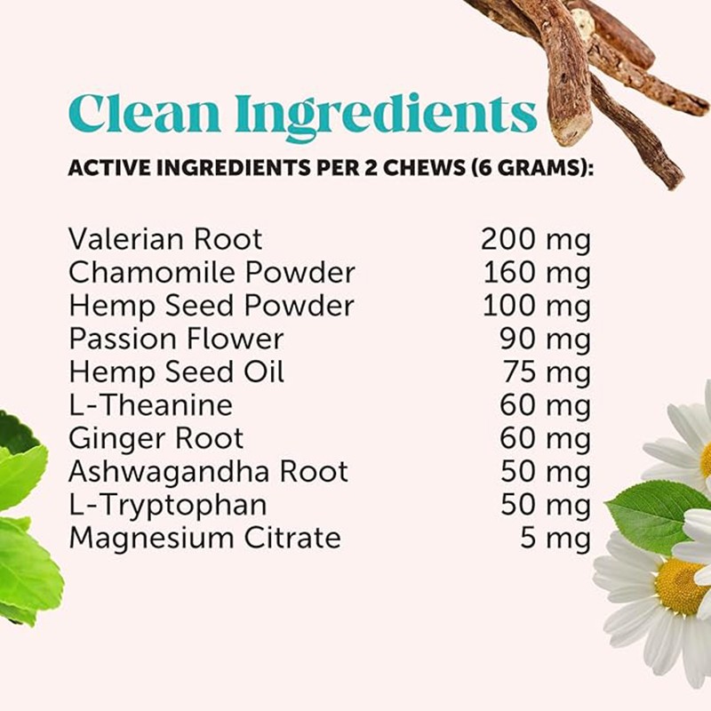 Factory Custom Private Label Hemp Chews for Dogs Calm Calming Treat Health Care Supplement Pet Hemp Calm Food