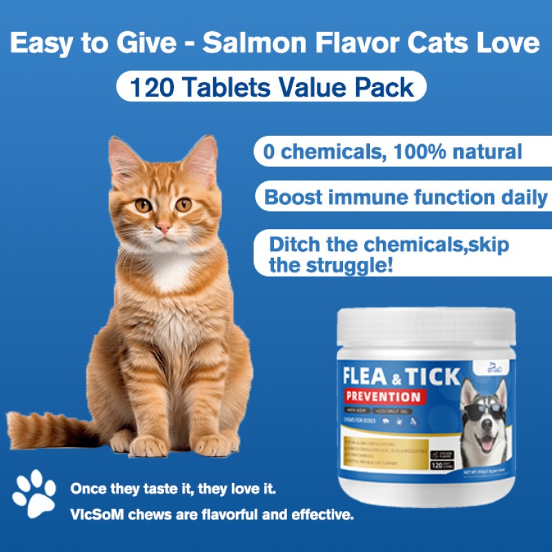 Hot Sale Natural Flea Tick Prevention Chews for Dogs with Neem Coconut Oil Daily Protection