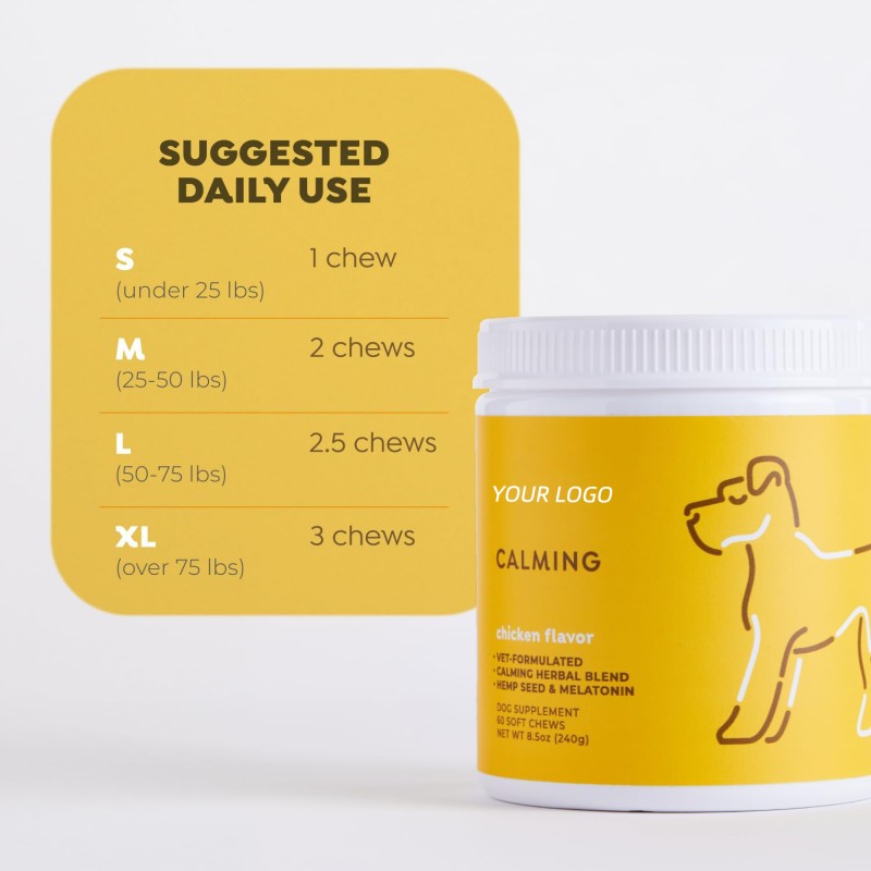 Calming Dog Chews Relief Stress Storms Barking Separation Pet Food Dog Calming Treats