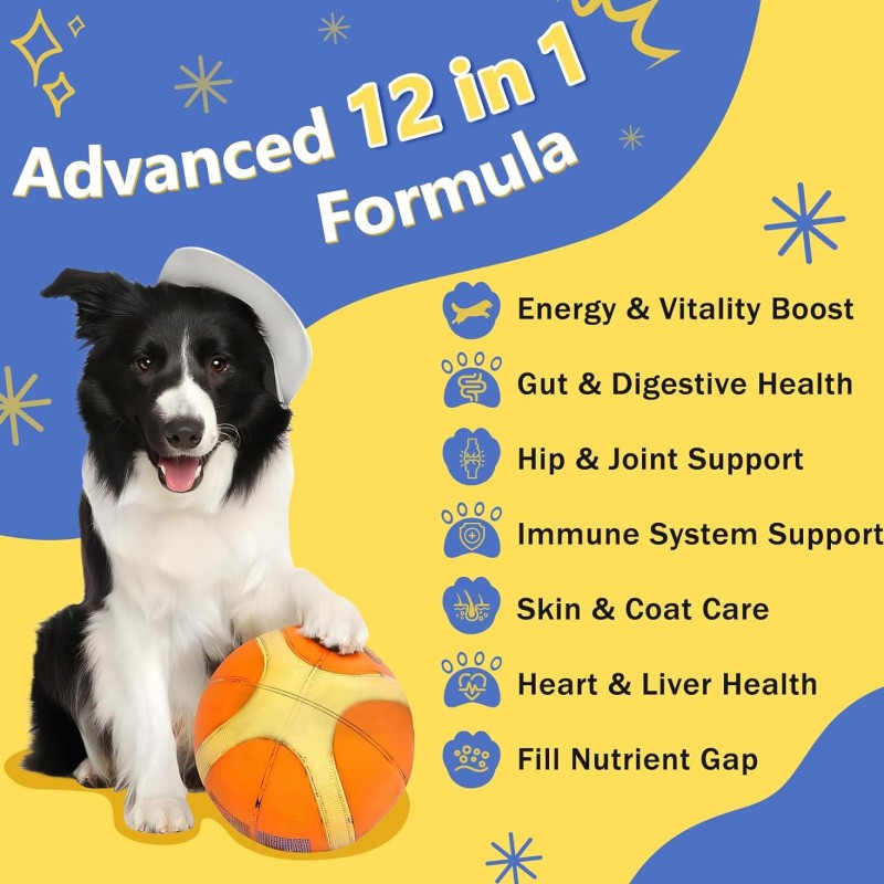 15 in 1 Multivitamins Tablets for Dogs Skin and Coat Health