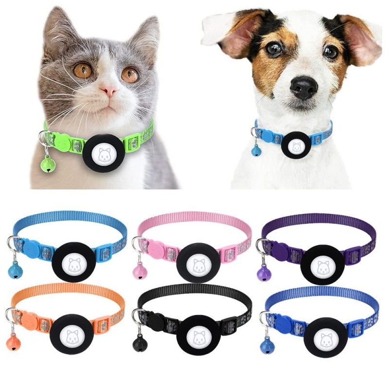 High Quality Protective Case for Airtag Tracker Anti-Loss Pet Collar Spot Adjustable Training Collar for Small Cats