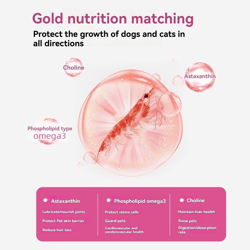 Wholesale Krill Oil Tablets Fish Oil for Cats Special Dog Beauty Hair Strengthen Resistance Nutritional Supplement Joints