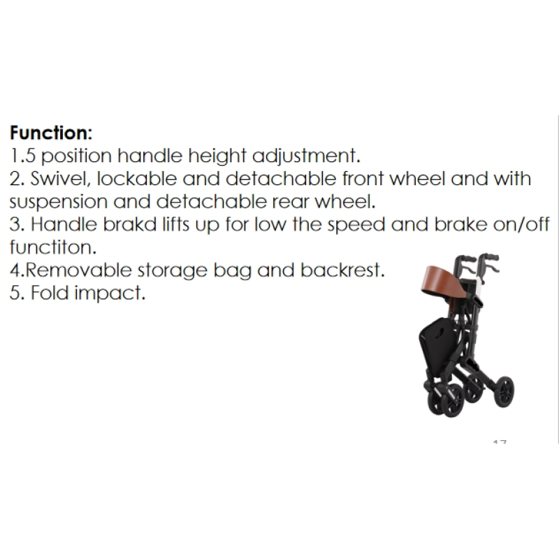 Rollator Walker Supplier - Aluminum Folding Lightweight