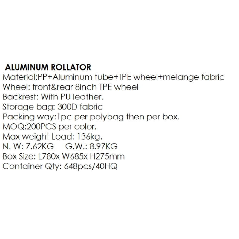 Rollator Walker Supplier - Aluminum Folding Lightweight