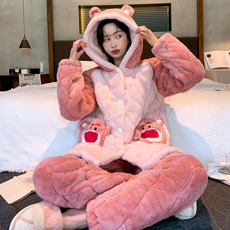 Men's Pajamas Manufacturer - Winter Three Layer Coral Velvet