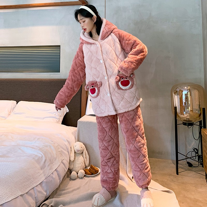 Men's Pajamas Manufacturer - Winter Three Layer Coral Velvet