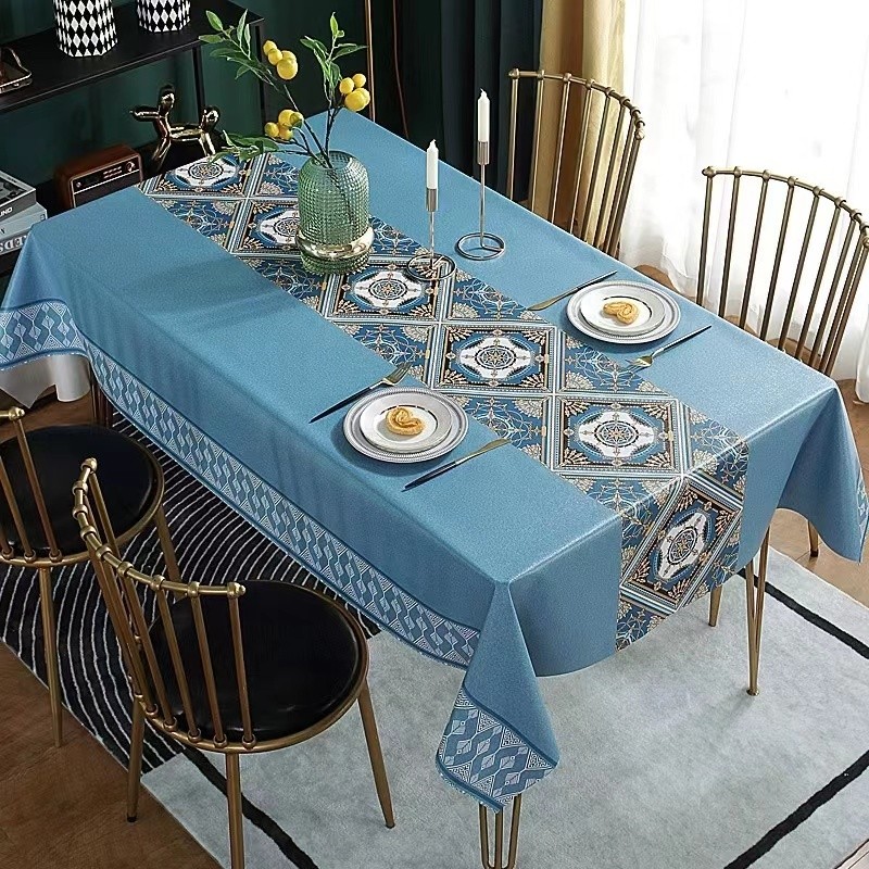 Vintage Tablecloth Supplier - Wholesale Customized Blue Linen