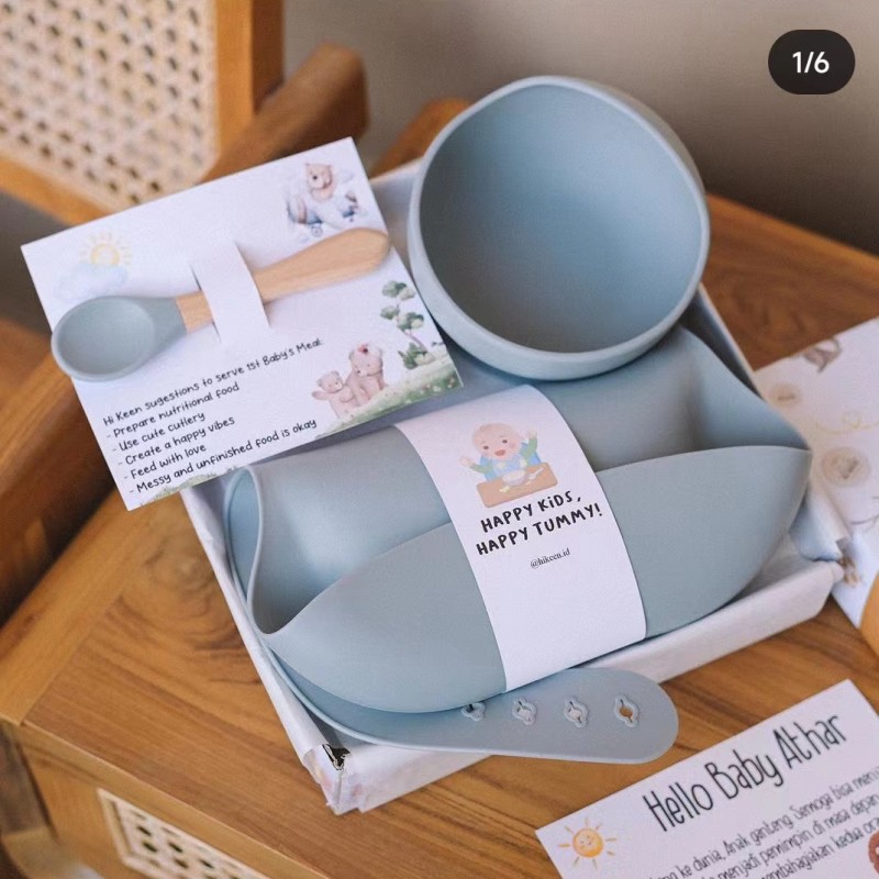 Baby Dinnerware Factory - Silicone Bib Plate Bowl Set