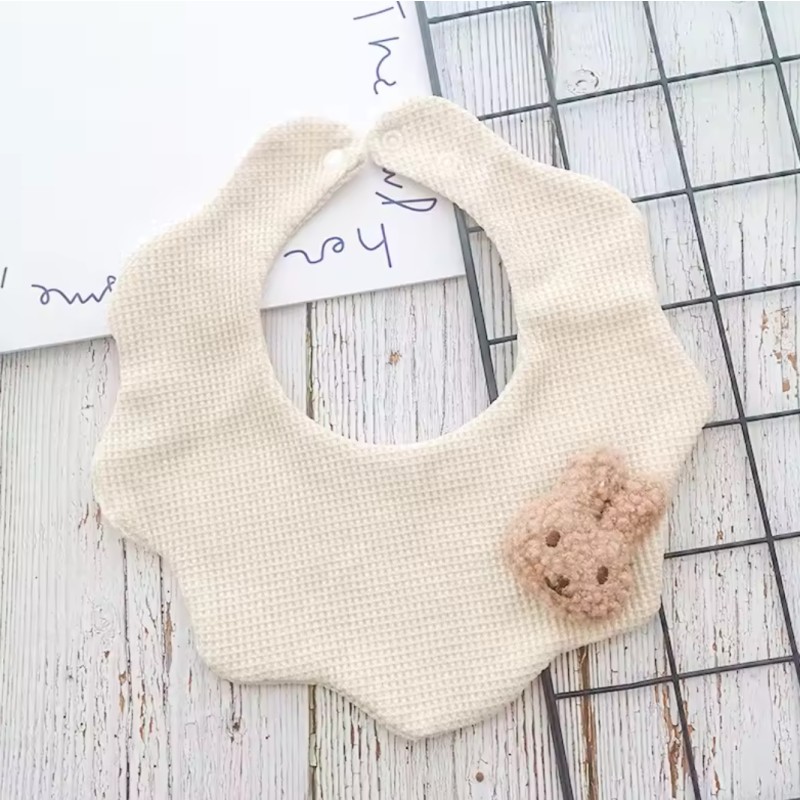 Waffle Bib Manufacturer - Cute 3D Plush Soft Snap Muslin