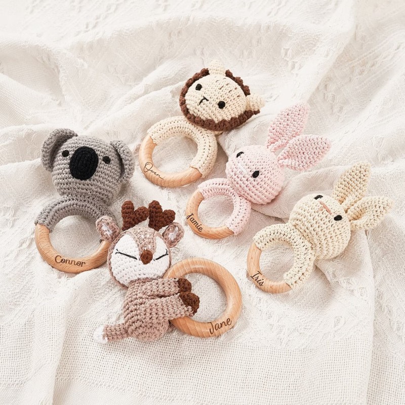 Baby Rattle Manufacturer - Custom Wooden Animal Crochet Newborn