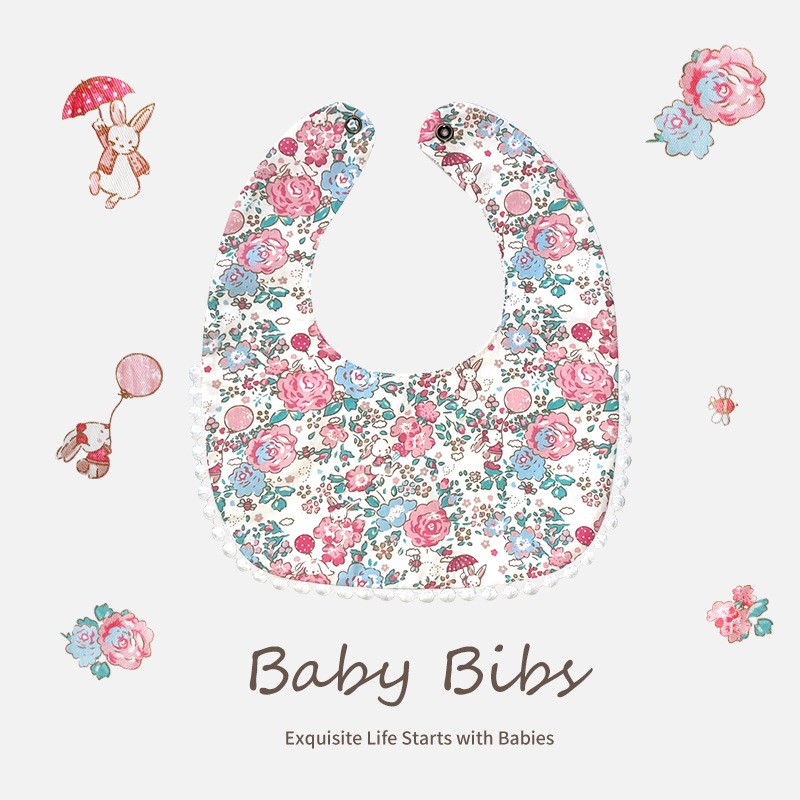 Adjustable Bib Factory - 100% Cotton Cartoon Printed Eating