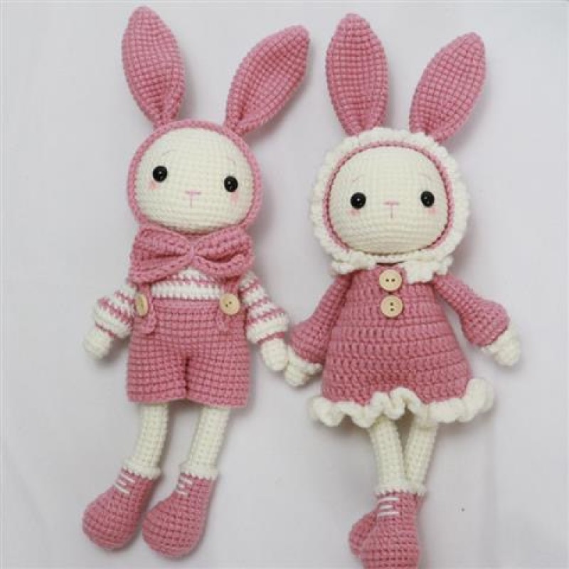 Stuffed Toy Supplier - Handmade Crochet Amigurumi Couple Bunny
