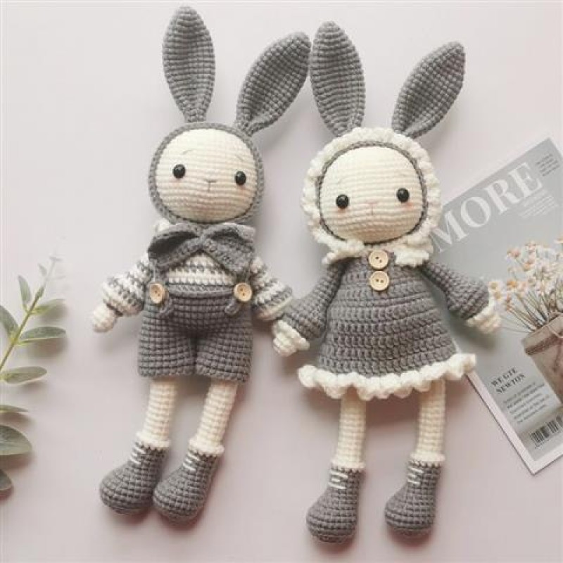 Stuffed Toy Supplier - Handmade Crochet Amigurumi Couple Bunny