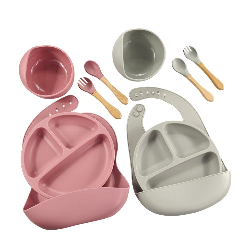 Baby Dinnerware Factory - Silicone Bib Plate Bowl Set