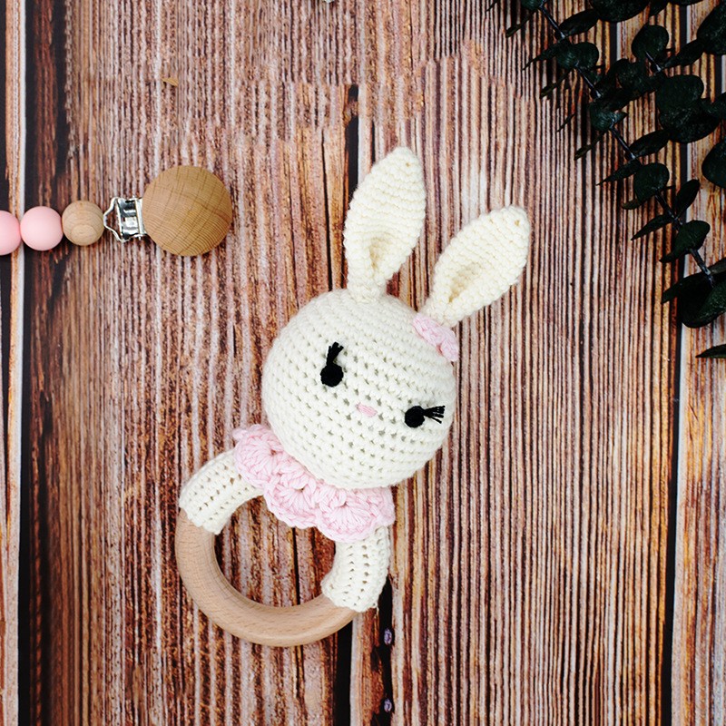 Newborn Gift Set Manufacturer - Crochet Bunny Rattle Swaddle Set