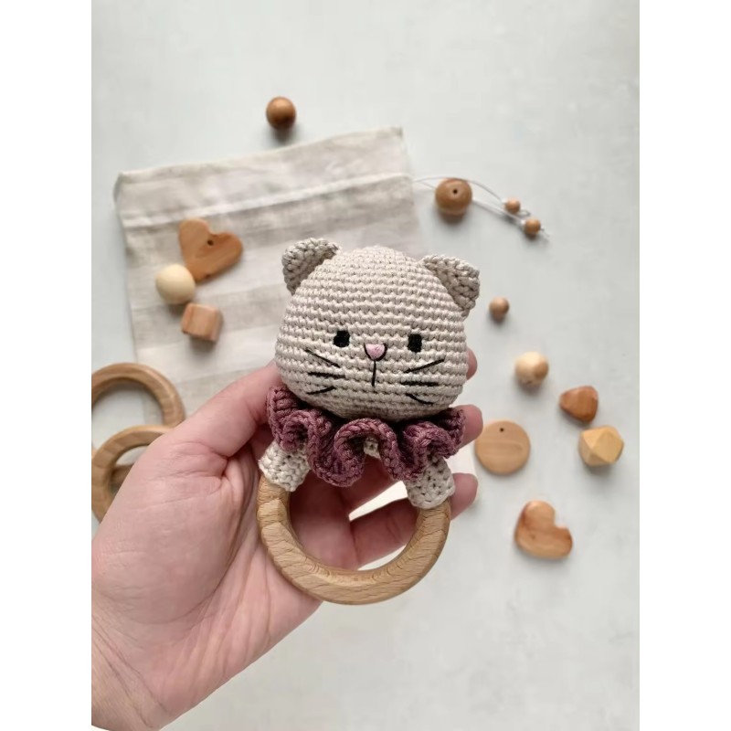 Crochet Toy Manufacturer - Customized Baby Cat Handmade Teether