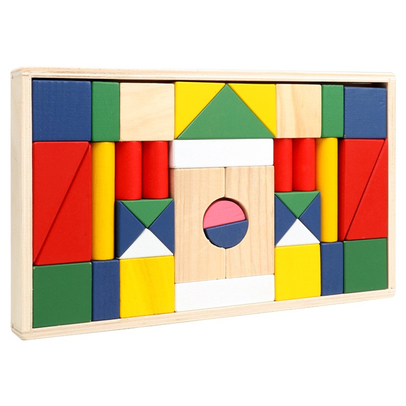 Geometry Blocks Supplier - Wooden Colorful Large Particle
