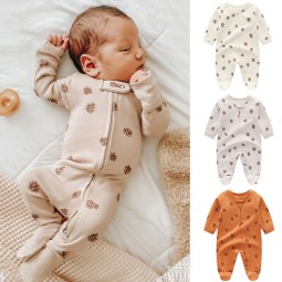 Baby Pajamas Supplier - Zipper 100% Cotton Print Footie