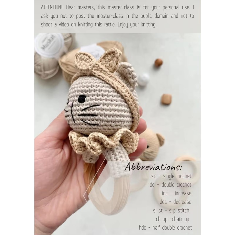 Crochet Toy Manufacturer - Customized Baby Cat Handmade Teether