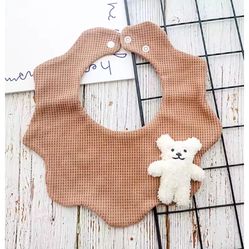 Waffle Bib Manufacturer - Cute 3D Plush Soft Snap Muslin