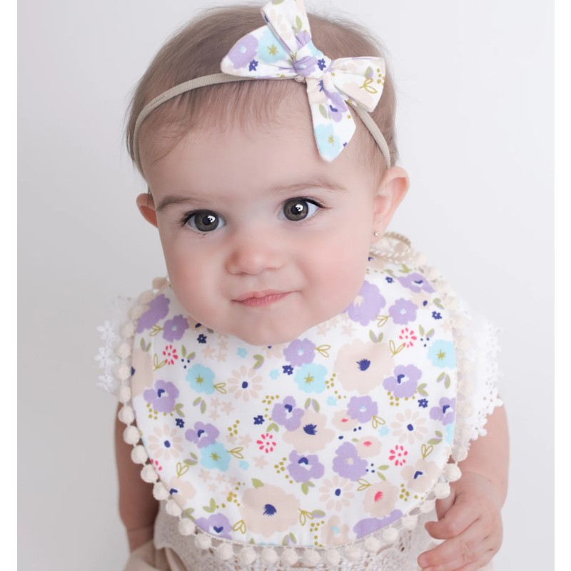 Baby Gift Set Supplier - Vintage Flower Bib Headband Set