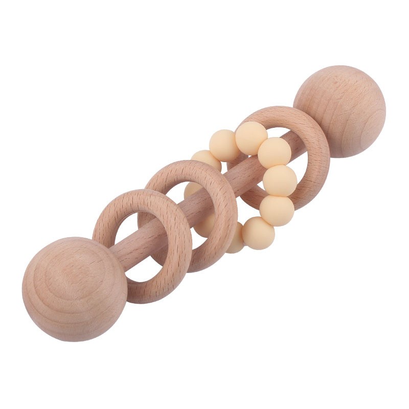 Montessori Toy Factory - Natural Wooden Grasping Teething Rattles