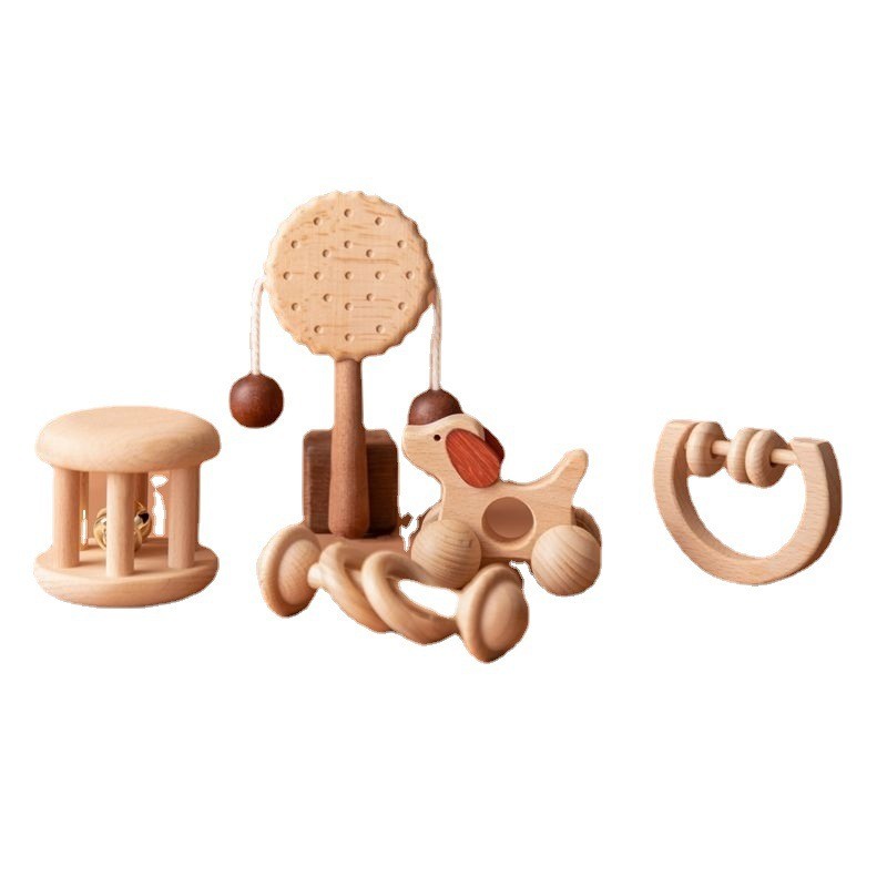 Wooden Rattle Supplier - New Design Beech Wood Molar Ring