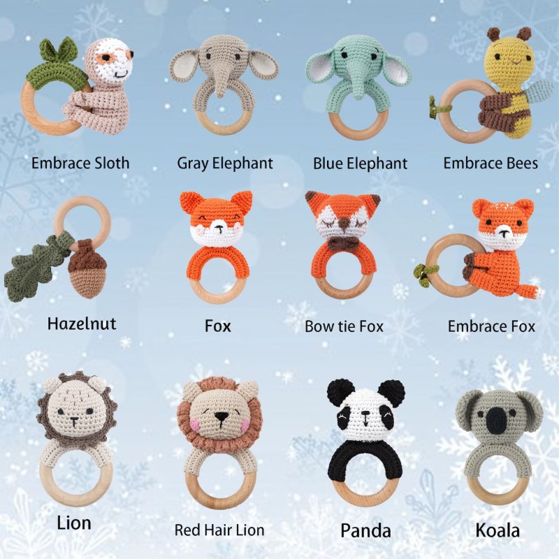 Baby Rattle Manufacturer - Custom Wooden Animal Crochet Newborn